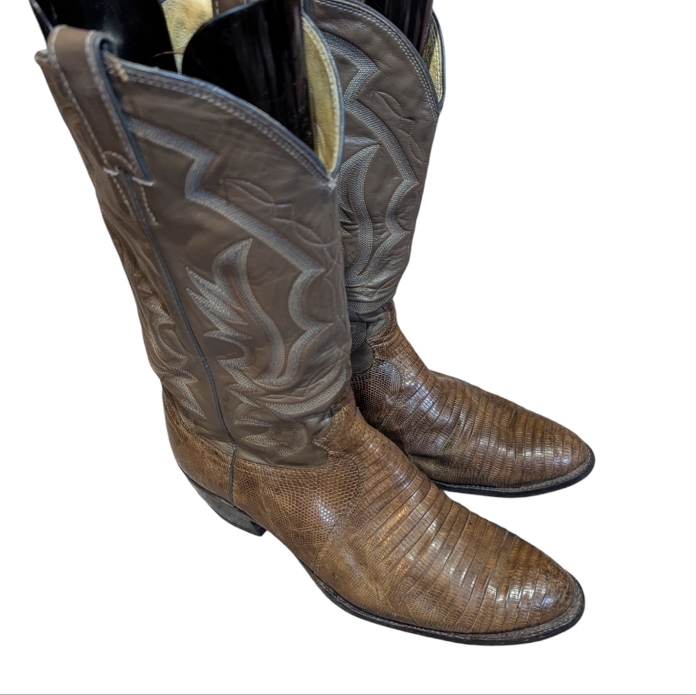 Justin Style 8493 Exotic Mink Iguana Lizard Western Style gray Cowboy Boots USA - Picture 8 of 10
